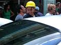 spoiler alert! michelle rodriguez tries her hand at traffic management in downtown honolulu during a break in shooting for abc's hit tv series 