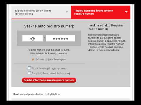 savitarna - Skelbimo talpinimas, naudojant registrų centro duomenis.