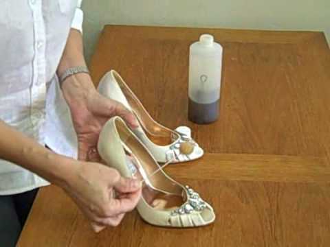 how to dye ivory satin shoes black