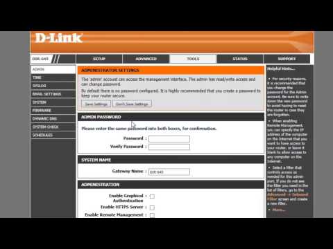 how to set dlink wireless router password