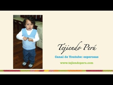 Chaleco para niños tejido en dos agujas o palitos