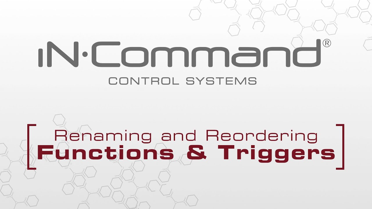 Renaming and Reordering Functions and Triggers (JRVCS1)