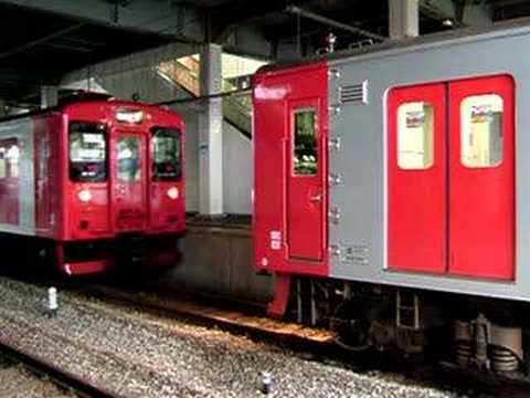 １０３系 （３両）（E17）（西唐津からの列車）と１０３系 （３両）（E18）（待機中）の連結の瞬間！　【筑前前原駅】