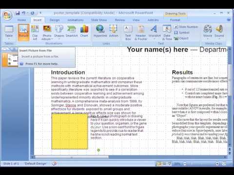 Poster - This is a screenshot video with audio tutorial on how to make an academic research poster using power point. The tutorial is produced by the Mathematics and ...