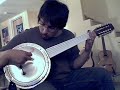 Ok, lets start with: it's not a cooking pot, it's not a banjo, it's not a guitar, it's pure FUN! (as its name means). This is the very young turkish instrument called Cumbus invented in the late 20's early 30's. The Cumbus is a fairly cheap (around $150 in the US), it's a sturdy thing and pretty hard to play. The cool thing is that it could use almost any oud tuning and it's fretless. It works ok to study the oud on, and right now I use it as a kind of poor mans oud. I'm playing the ancient arabic song Lamma Bada Yatathanna. My technique is not perfect, but I'm working on it........