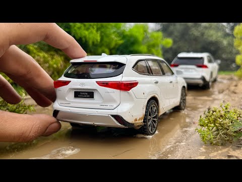 mini toyota highlander suv  off roading  diecast model car unboxing