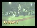 white takes advantage of a failed blu attack to get a good grip on blu's back. blu should've done his best to get out of this trap. for instance: grabbing white's legs,etc.because of blu's passivity, white takes his time, then - strikes = Ippon.