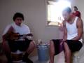 Tyrone and Braddah spitten some lyrics.