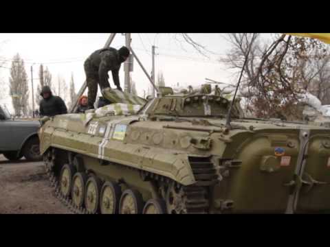 Блок пост Украинских войск в Авдеевке (видео)
