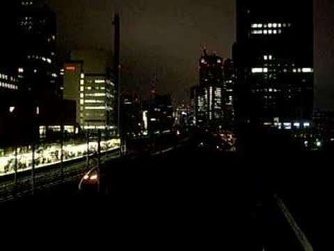 500系、夜の浜松町をゆく