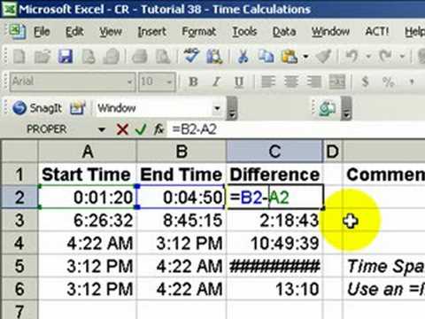 how to calculate time in excel