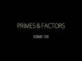 Prime factors, HCF and LCM