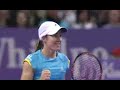 mini clip of justine's antwerp 2008 finale against karin knapp of italy.  she won 6-3 6-3. the diamond racquet was more of a prop.  she doesn't actually get to take it home -
