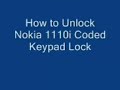 Unlock Nokia 1110i Coded Keypad Lock