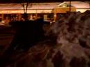 cougar pushes quinta in a shoppin car into da snow