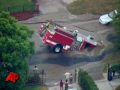 Raw Video: Sinkhole Swallows Fire Truck View Video