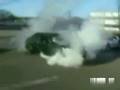 Idiot Gets Hit By Burn-Out Car (funny)