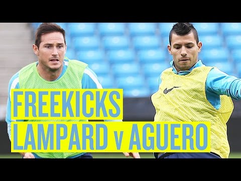 LAMPARD v AGUERO Training ground free kicks