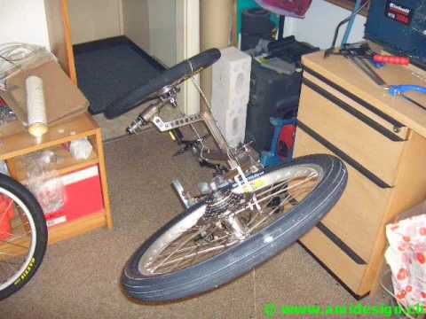 trike construction - DO NOT COPY PLANS. ONLY FOR EDUCATIONAL PURPOSES. http://www.amidesign.ch/en_hpv-trike.htm I found two wheelchair wheels in a waste disposal. This vehicle is...