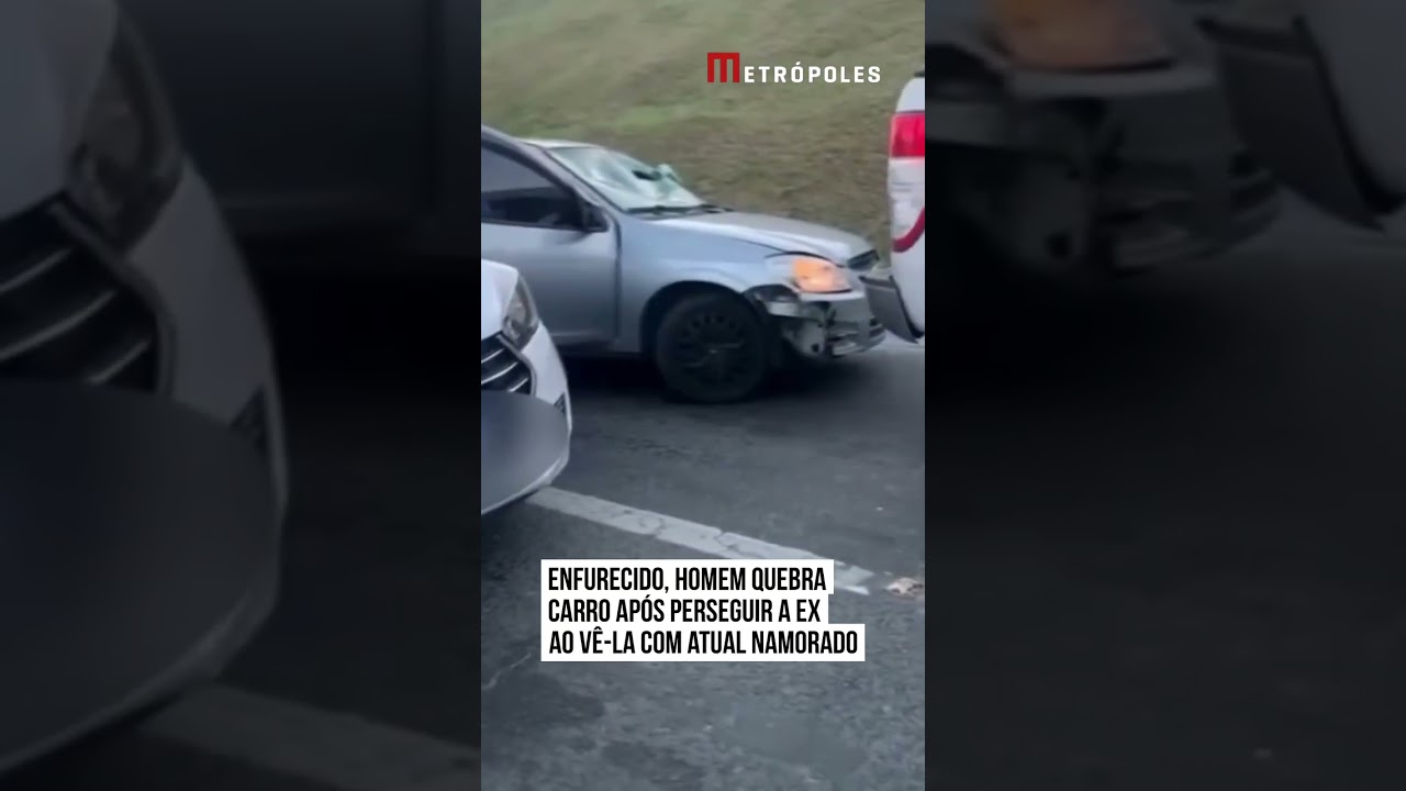 Homem vê ex-companheira com o atual e quebra para-brisa do carro dela