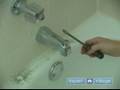 How to Fix a Leaky Bathtub Faucet : Removing the Spout from a Leaky Bathtub Faucet