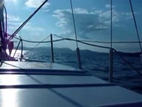 Sailing off of Miguasha