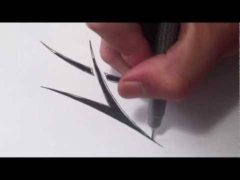 how to draw a tribal letter j