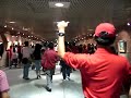 Protesters in CKS Memorial Hall Station