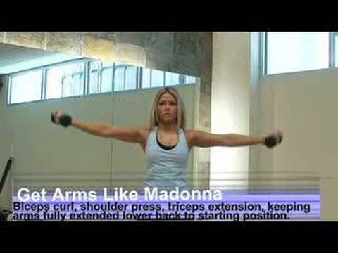 Madonna ARMS Workout Video: Bicep Curl, Shoulder Press, Extension