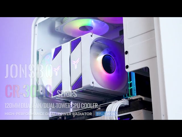 Jonsbo CR-3000 CPU-cooler, ARGB - white