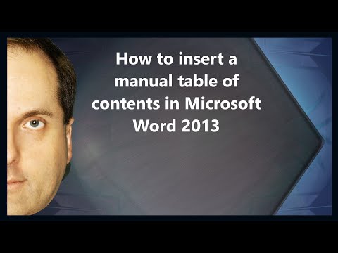 how to create table of contents in word 2013