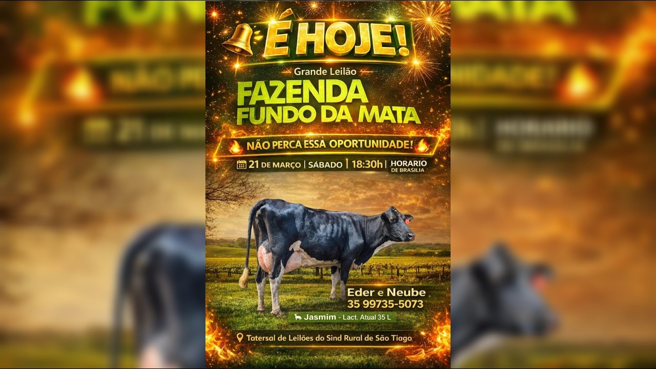 GRANDE LEILÃO FAZENDA FUNDO DA MATA EDER E NEUBE - SÃO TIAGO/MG - 21/03/26