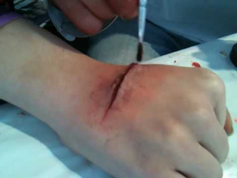 fake - Filmed on cameraphone at the FREE Horror Make-up workshop by Michelle of Team Blast. Sign up to a free workshop today (see info below). MATERIALS USED: MOULD...