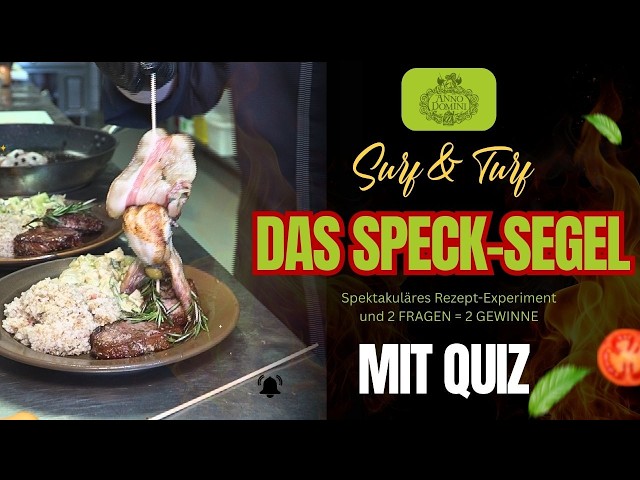 Surf & Turf im Mittelalter: Aromatisch gef&uuml;llte Zitronenwachtel auf saftigen Wildschwein-Entrecote an getr&uuml;ffelter Gerstengr&uuml;tze