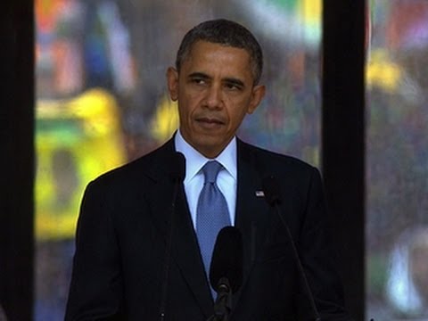 president - President Obama addressed the massive crowd of mourners assembled to honor Nelson Mandela at FNB Stadium in Soweto. Obama remembered the former South African...