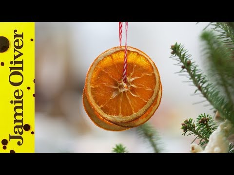 Christmas - Deck the Halls with three fantastic homemade Christmas decorations -- Popcorn Tinsel, Dried Fruit Garlands and Handmade Napkin Rings. Charlie, from Jamie Oli...