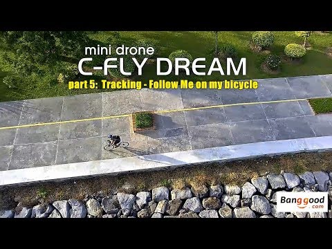 C-FLY DREAM mini drone. Part 5: Track Mode - Follow Me on my bicycle