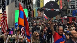 Commemoration of 102 anniversary of Armenian Genocide  at the Times Square in NYC