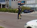 black fire on unicycle