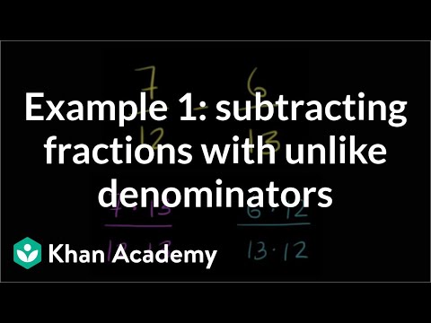 Subtracting fractions: different denominators