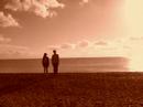 satako and ben at the sea