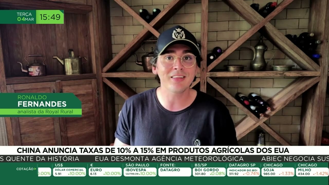 China anuncia taxas de 10% a 15% em produtos agrícolas dos EUA