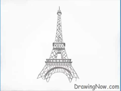 how to draw eiffel tower on wall