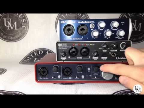Обзор звуковых карт. Focusrite Scarlett 2i4. Steinberg UR22. PreSonus Audiobox 22vsl - UM Test 01 Обзор звуковых карт. Focusrite Scarlett 2i4. Steinberg UR22. PreSonus Audiobox 22vsl - UM Test 01