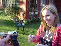 My cousin Jill blasting my Eckol Jackal Machine Pistol......