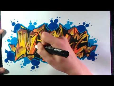 how to draw graffiti on a paper