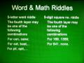 Mathematical riddle Part 2 of 4 Mathematical riddle Part 2 of 4