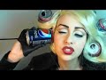 subscribe my darlings - i dare you! a vampy twist to a pin up girl look - this is my second lady gaga telephone tutorial, complete with diet coke can rollers hairdo (substituted with pepsi).