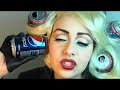 subscribe my darlings - i dare you! a vampy twist to a pin up girl look - this is my second lady gaga telephone tutorial, complete with diet coke can rollers hairdo (substituted with pepsi).