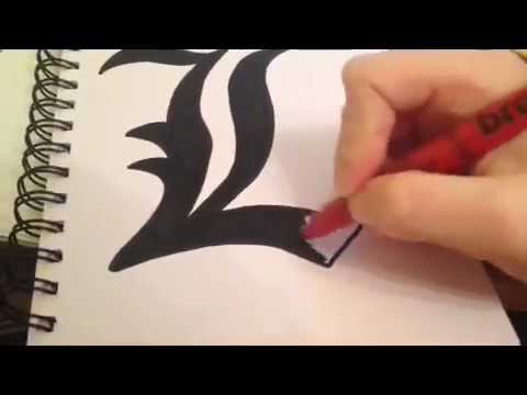 how to draw the letter l'from death note